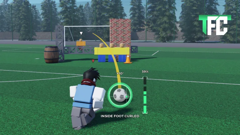 A practice setup with a defensive wall and field obstacles